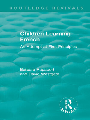 cover image of Children Learning French